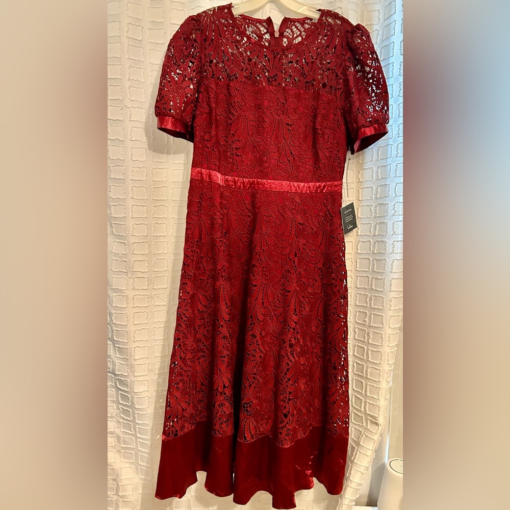 Lulus cranberry lace dress